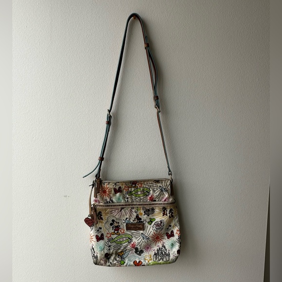 Dooney and Bourke Disney Parks White Sketch Character Cross Body Purse - Picture 2 of 16